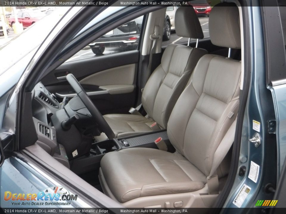 2014 Honda CR-V EX-L AWD Mountain Air Metallic / Beige Photo #15