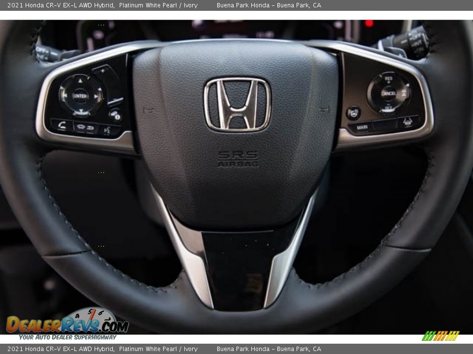 2021 Honda CR-V EX-L AWD Hybrid Platinum White Pearl / Ivory Photo #17