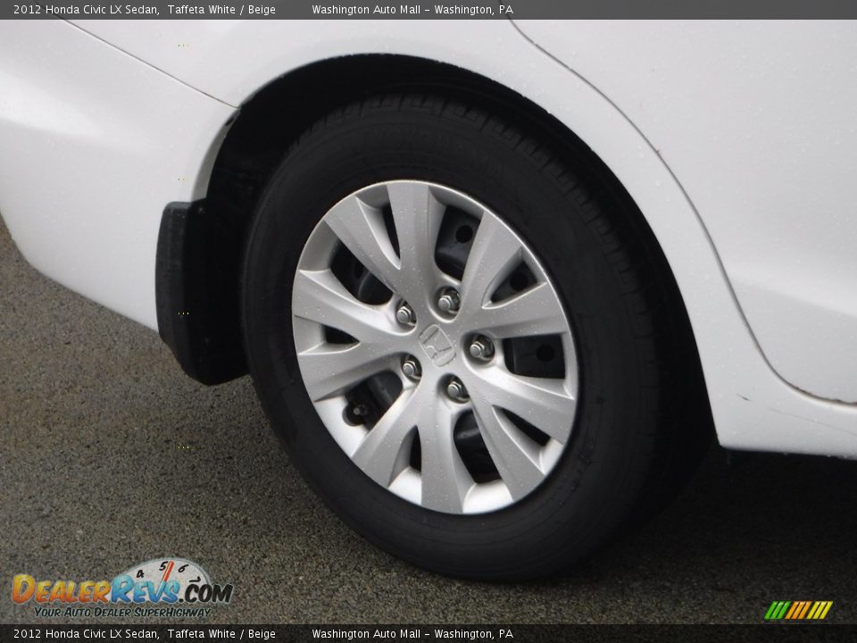 2012 Honda Civic LX Sedan Taffeta White / Beige Photo #3