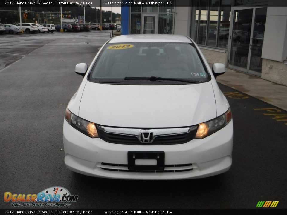 2012 Honda Civic LX Sedan Taffeta White / Beige Photo #4