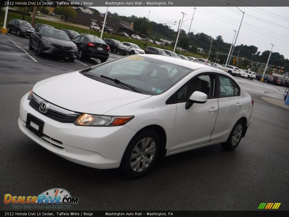 2012 Honda Civic LX Sedan Taffeta White / Beige Photo #5