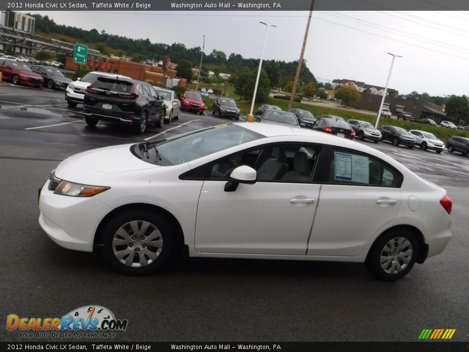 2012 Honda Civic LX Sedan Taffeta White / Beige Photo #6