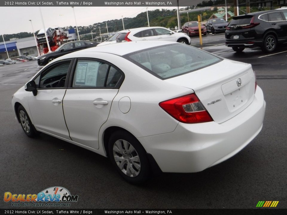 2012 Honda Civic LX Sedan Taffeta White / Beige Photo #7