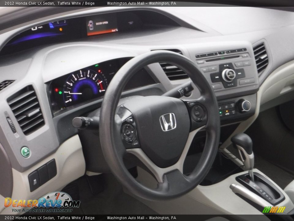 2012 Honda Civic LX Sedan Taffeta White / Beige Photo #10