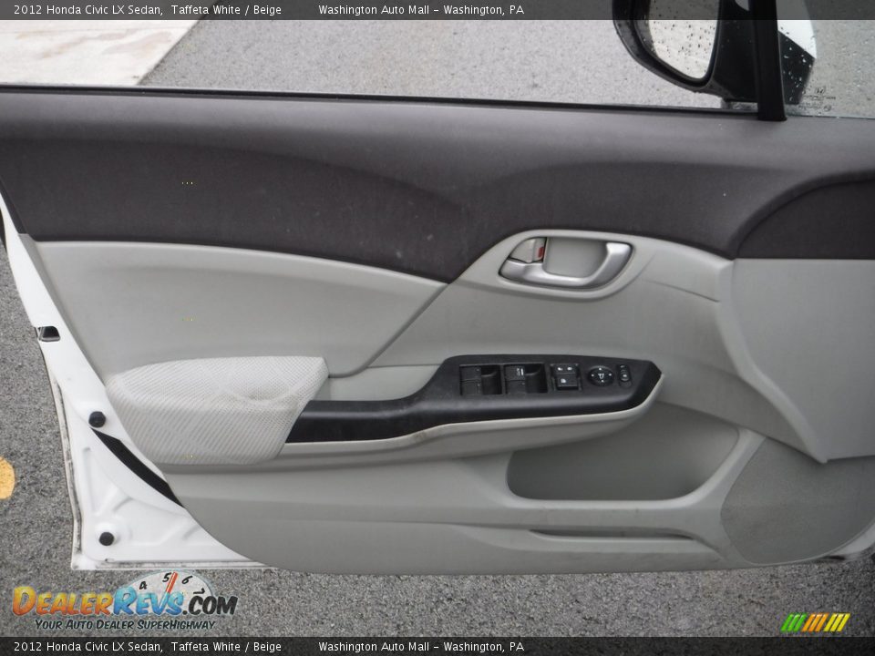 2012 Honda Civic LX Sedan Taffeta White / Beige Photo #11