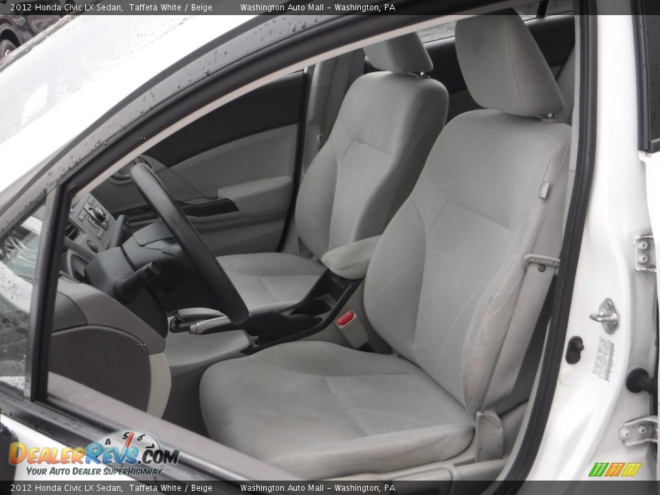 2012 Honda Civic LX Sedan Taffeta White / Beige Photo #12