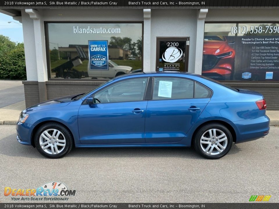 2018 Volkswagen Jetta S Silk Blue Metallic / Black/Palladium Gray Photo #1