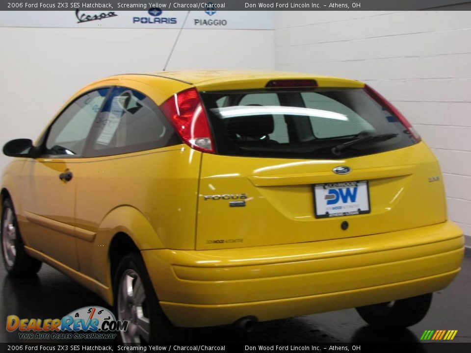 2006 Ford Focus ZX3 SES Hatchback Screaming Yellow / Charcoal/Charcoal Photo #5