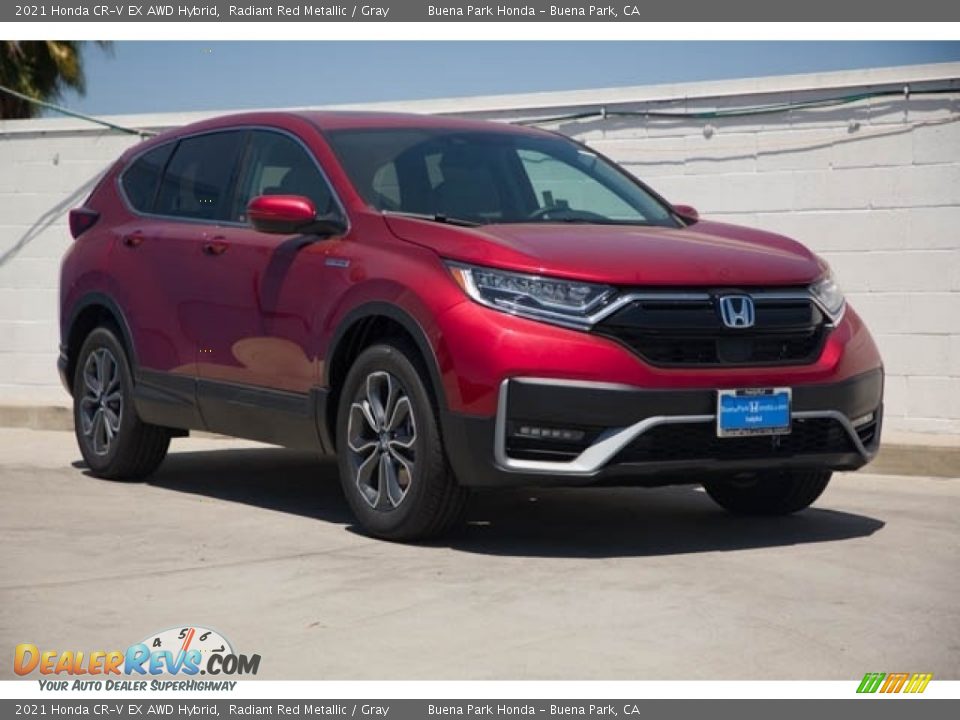 2021 Honda CR-V EX AWD Hybrid Radiant Red Metallic / Gray Photo #1