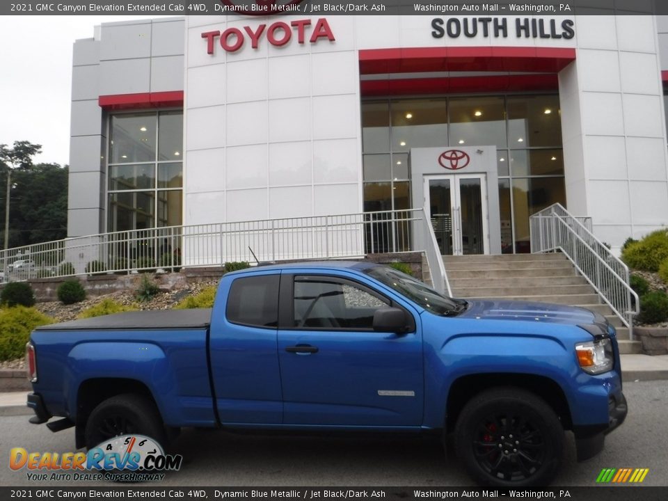 2021 GMC Canyon Elevation Extended Cab 4WD Dynamic Blue Metallic / Jet Black/Dark Ash Photo #2