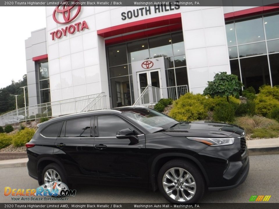 2020 Toyota Highlander Limited AWD Midnight Black Metallic / Black Photo #2