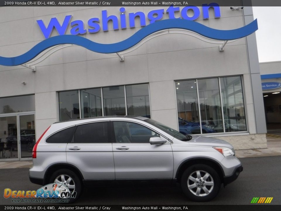 2009 Honda CR-V EX-L 4WD Alabaster Silver Metallic / Gray Photo #2