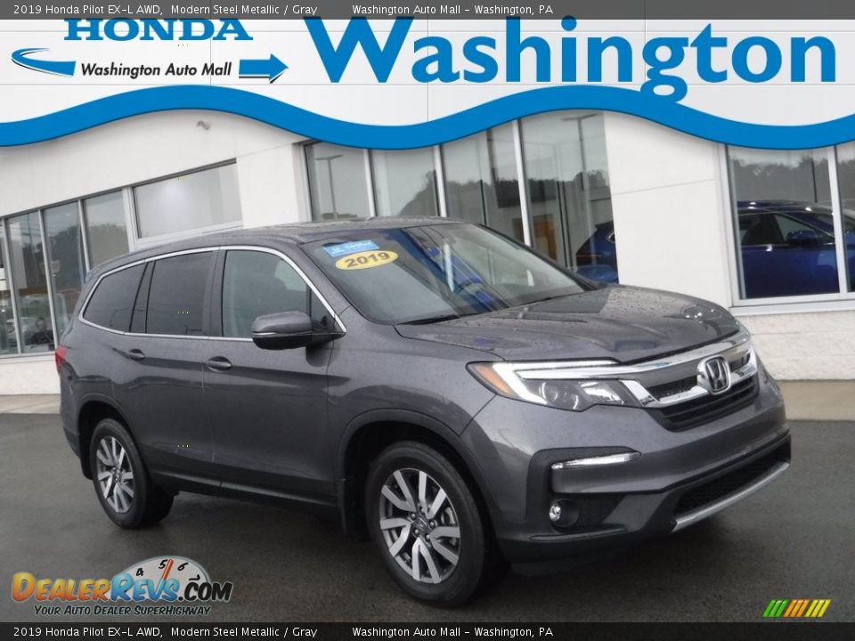 2019 Honda Pilot EX-L AWD Modern Steel Metallic / Gray Photo #1
