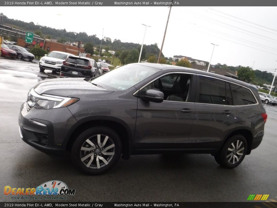 2019 Honda Pilot EX-L AWD Modern Steel Metallic / Gray Photo #7