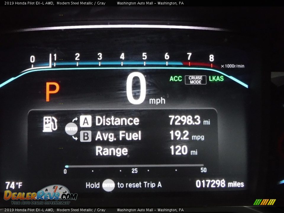 2019 Honda Pilot EX-L AWD Modern Steel Metallic / Gray Photo #36