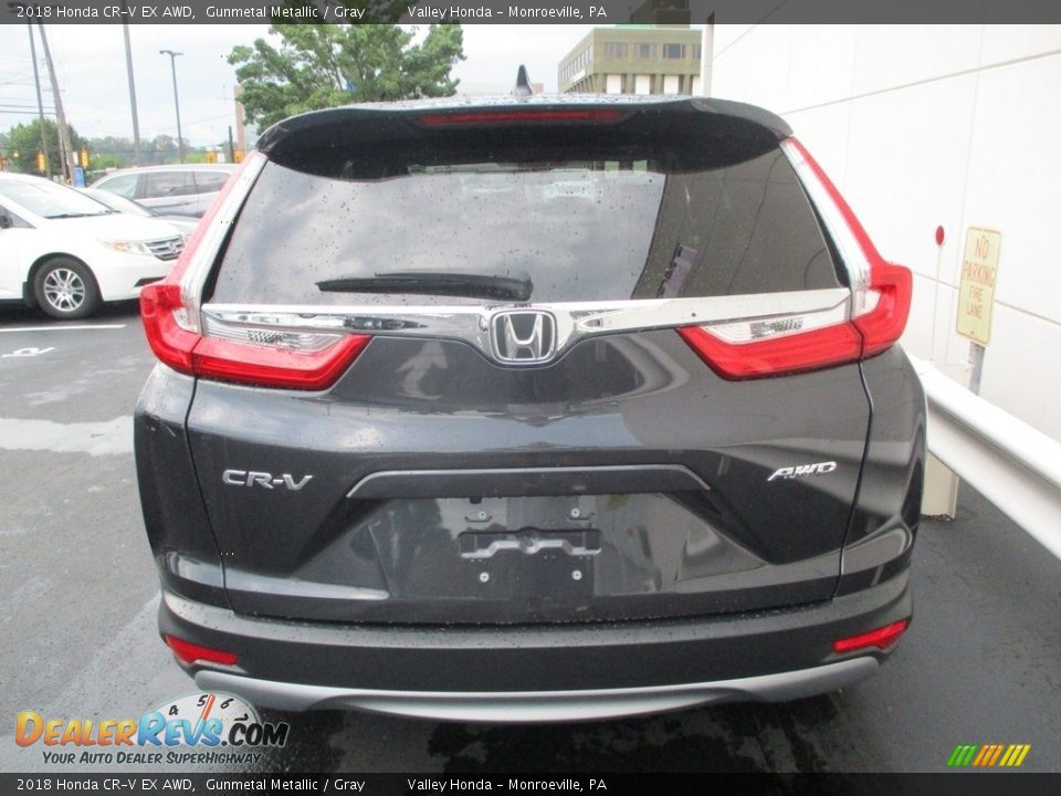 2018 Honda CR-V EX AWD Gunmetal Metallic / Gray Photo #4