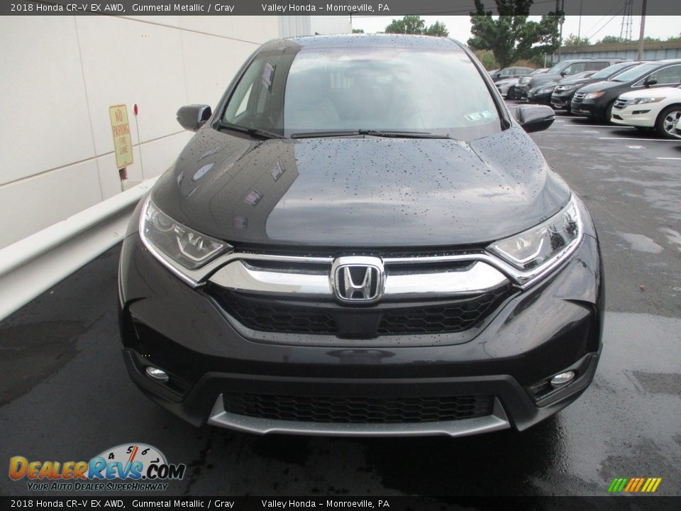 2018 Honda CR-V EX AWD Gunmetal Metallic / Gray Photo #8