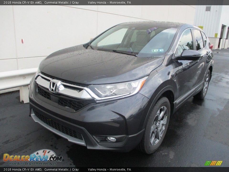 2018 Honda CR-V EX AWD Gunmetal Metallic / Gray Photo #9