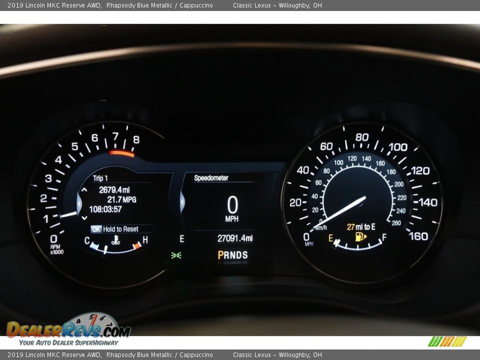 2019 Lincoln MKC Reserve AWD Gauges Photo #9