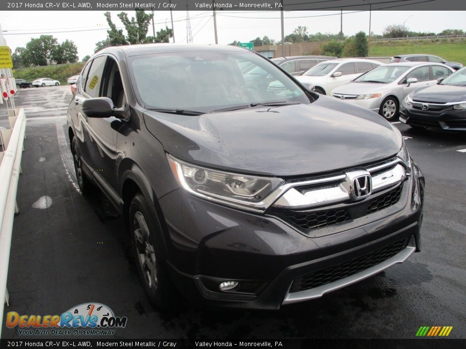2017 Honda CR-V EX-L AWD Modern Steel Metallic / Gray Photo #8