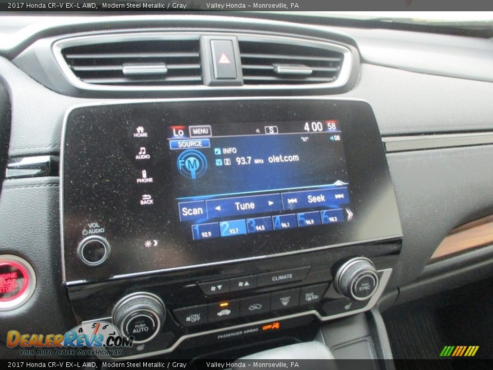 2017 Honda CR-V EX-L AWD Modern Steel Metallic / Gray Photo #15