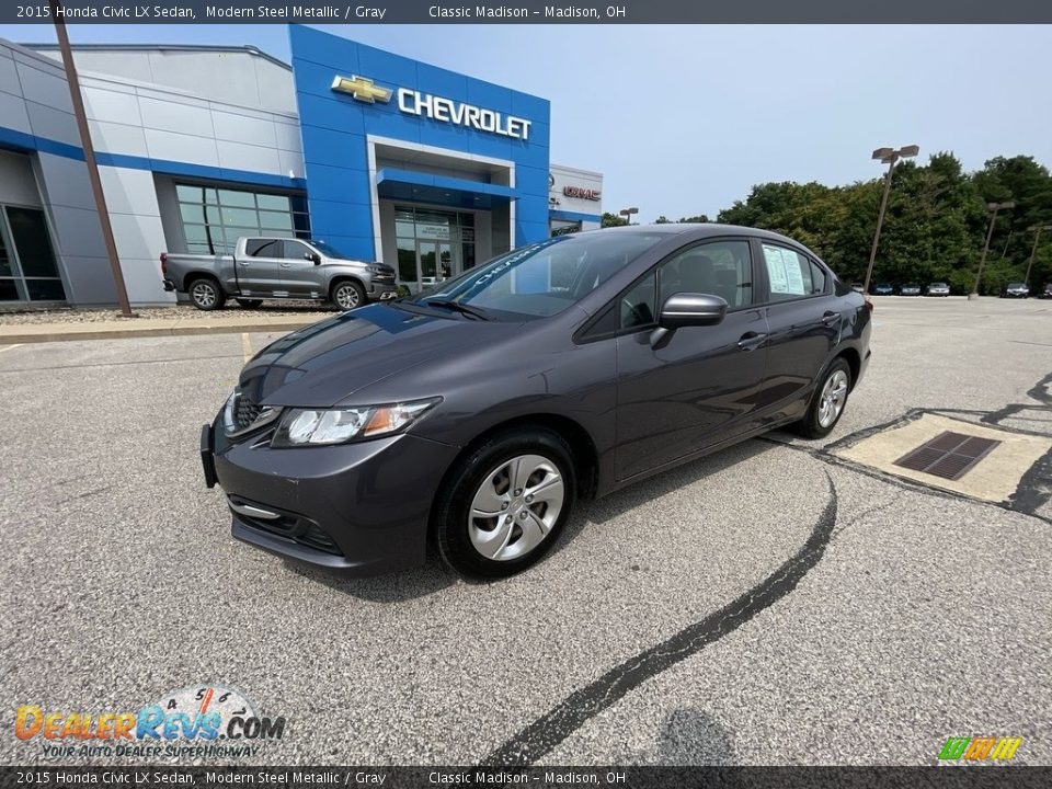 2015 Honda Civic LX Sedan Modern Steel Metallic / Gray Photo #1
