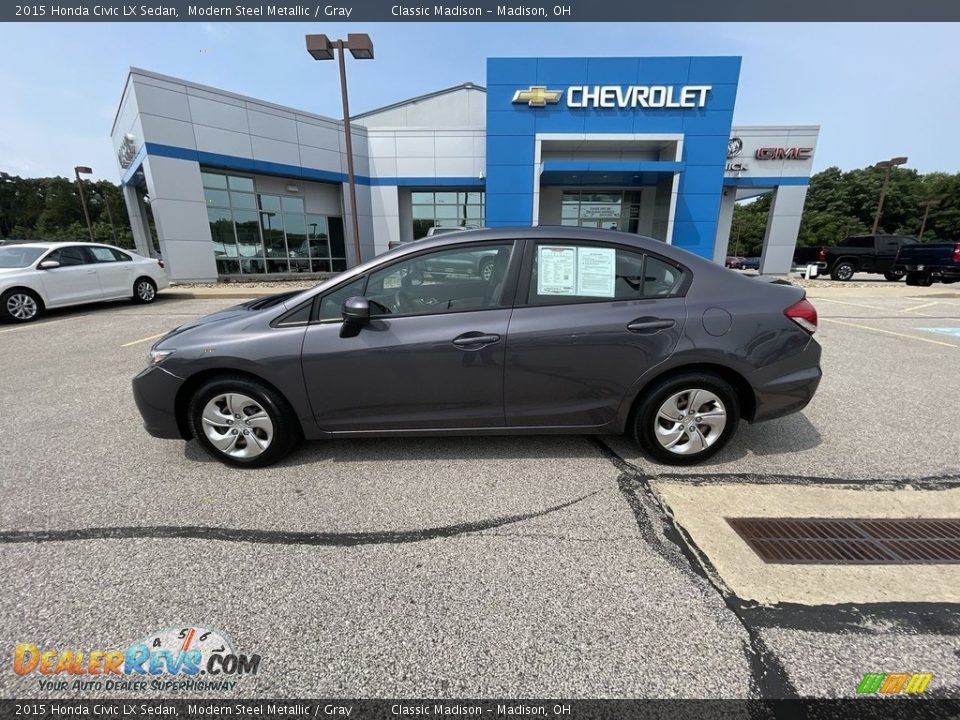 2015 Honda Civic LX Sedan Modern Steel Metallic / Gray Photo #2