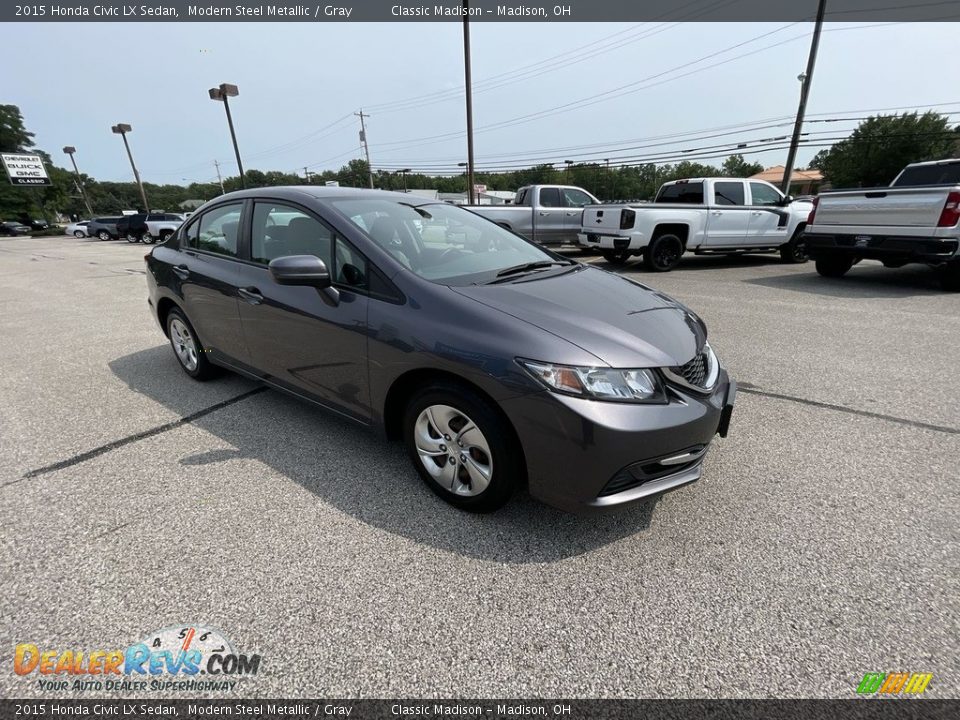 2015 Honda Civic LX Sedan Modern Steel Metallic / Gray Photo #4