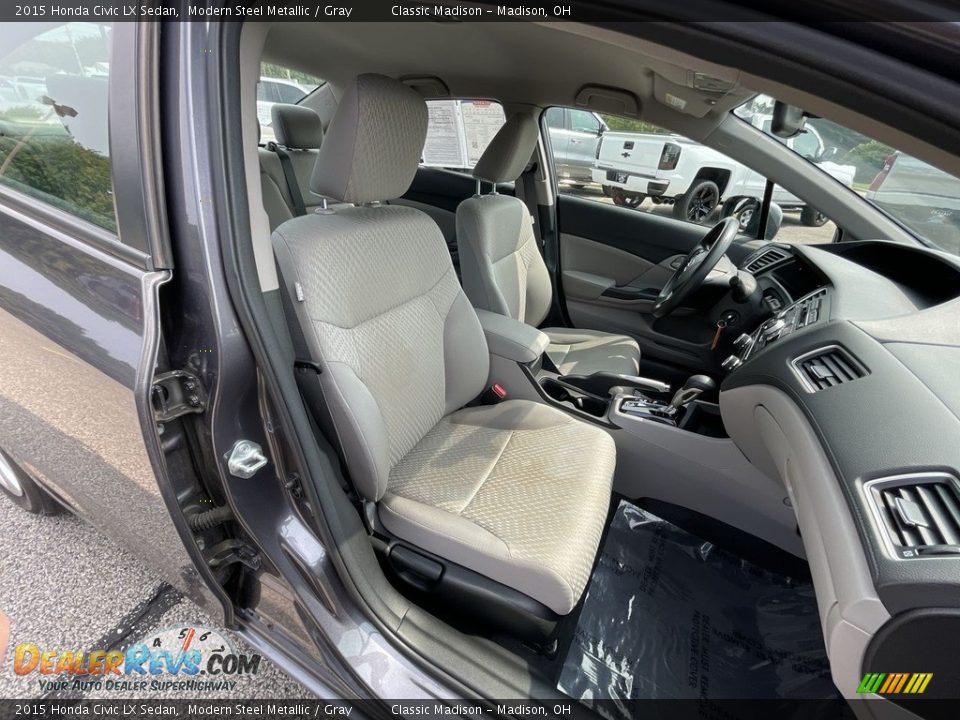 2015 Honda Civic LX Sedan Modern Steel Metallic / Gray Photo #9