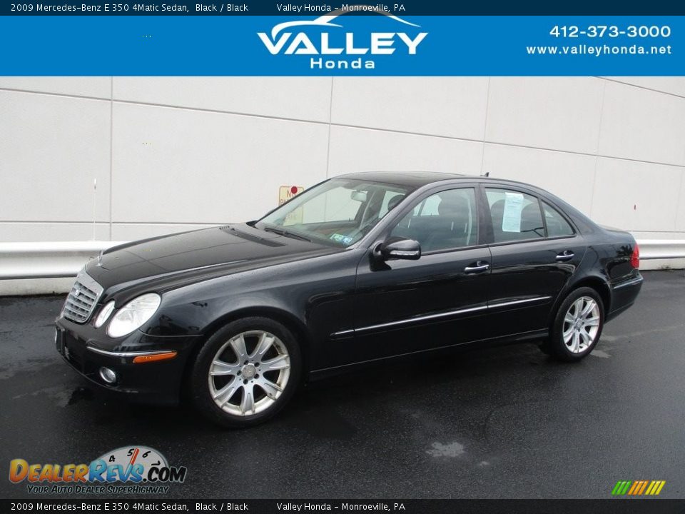 2009 Mercedes-Benz E 350 4Matic Sedan Black / Black Photo #1