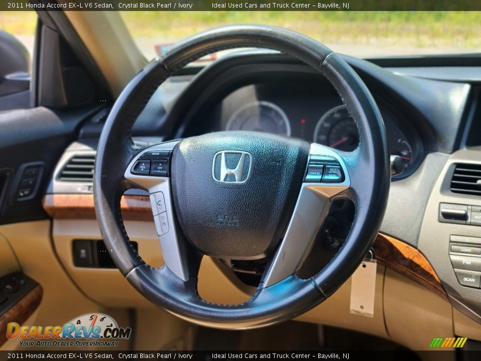 2011 Honda Accord EX-L V6 Sedan Crystal Black Pearl / Ivory Photo #24