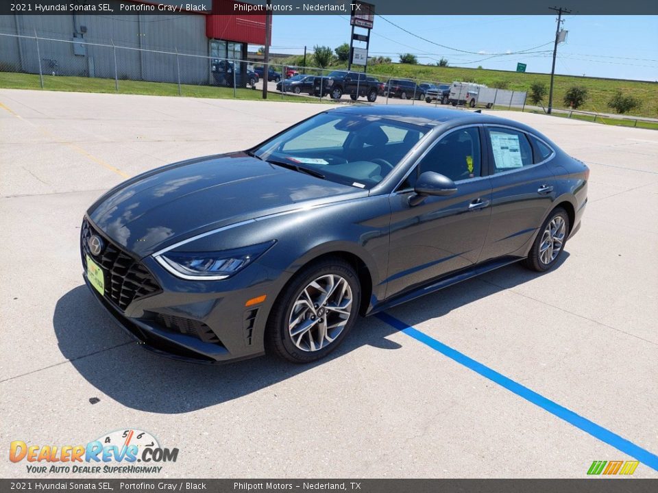 2021 Hyundai Sonata SEL Portofino Gray / Black Photo #3