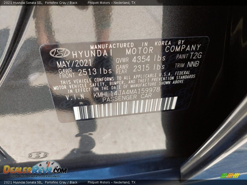 2021 Hyundai Sonata SEL Portofino Gray / Black Photo #25