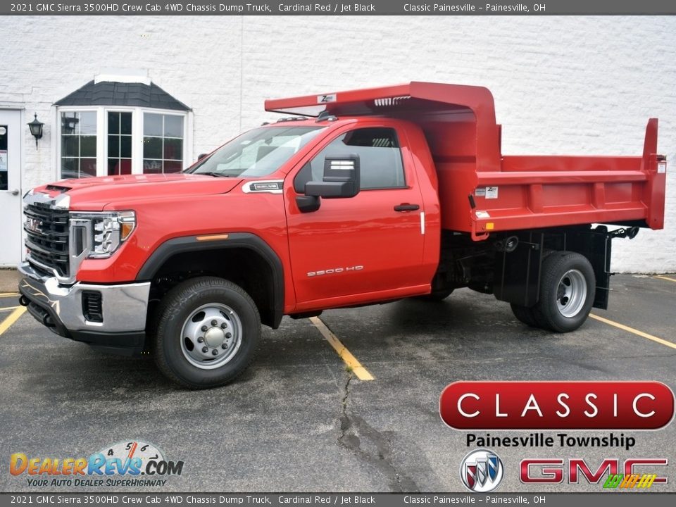 2021 GMC Sierra 3500HD Crew Cab 4WD Chassis Dump Truck Cardinal Red / Jet Black Photo #1