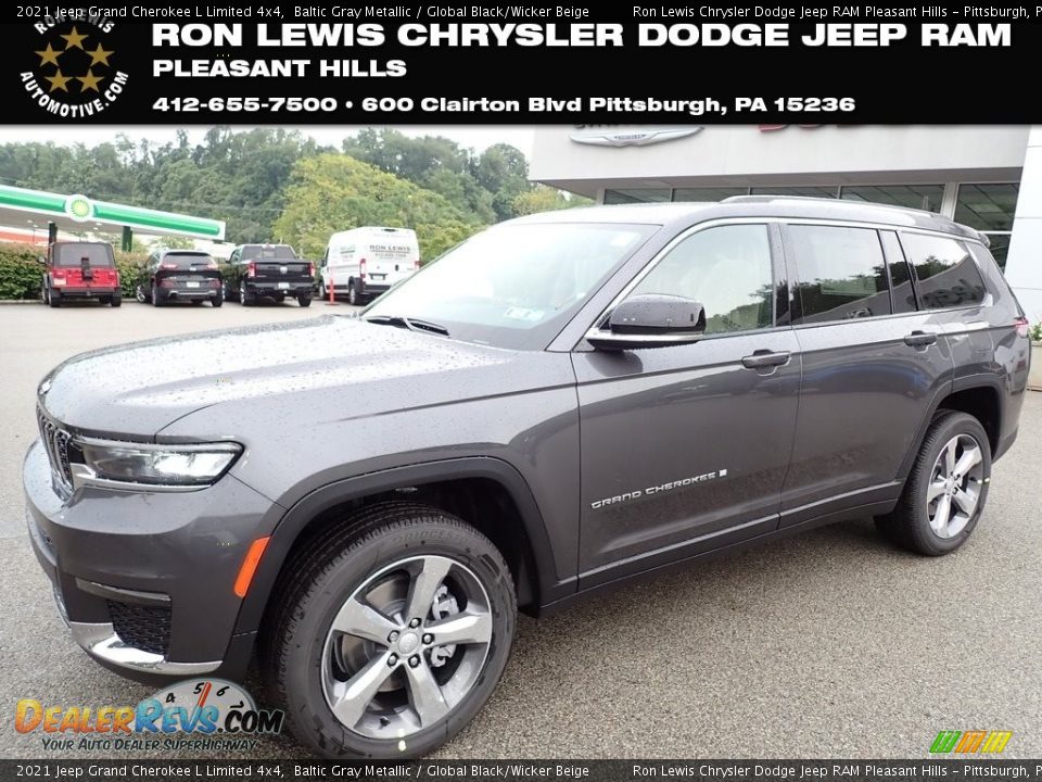 2021 Jeep Grand Cherokee L Limited 4x4 Baltic Gray Metallic / Global Black/Wicker Beige Photo #1