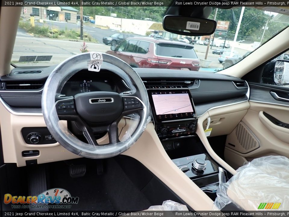 2021 Jeep Grand Cherokee L Limited 4x4 Baltic Gray Metallic / Global Black/Wicker Beige Photo #13