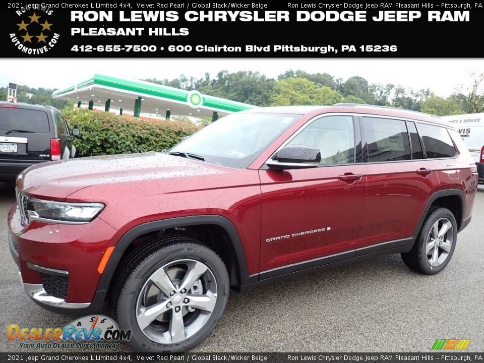 2021 Jeep Grand Cherokee L Limited 4x4 Velvet Red Pearl / Global Black/Wicker Beige Photo #1