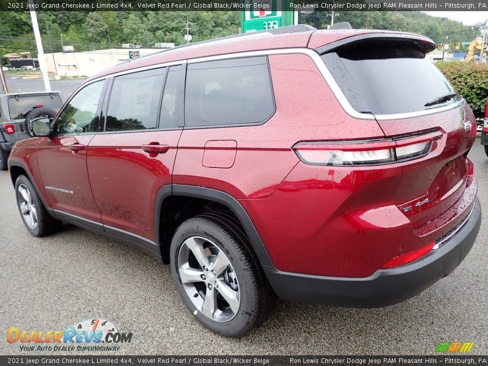 2021 Jeep Grand Cherokee L Limited 4x4 Velvet Red Pearl / Global Black/Wicker Beige Photo #3