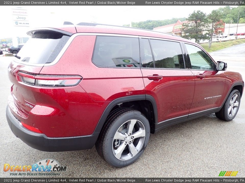 2021 Jeep Grand Cherokee L Limited 4x4 Velvet Red Pearl / Global Black/Wicker Beige Photo #6