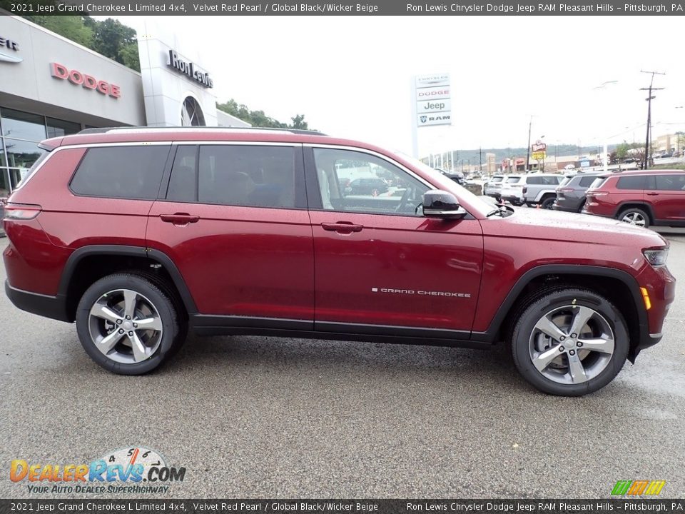 2021 Jeep Grand Cherokee L Limited 4x4 Velvet Red Pearl / Global Black/Wicker Beige Photo #7