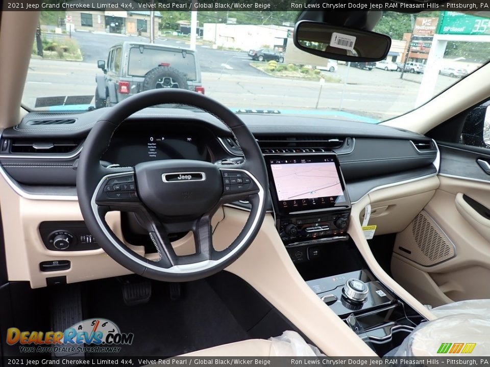 2021 Jeep Grand Cherokee L Limited 4x4 Velvet Red Pearl / Global Black/Wicker Beige Photo #13