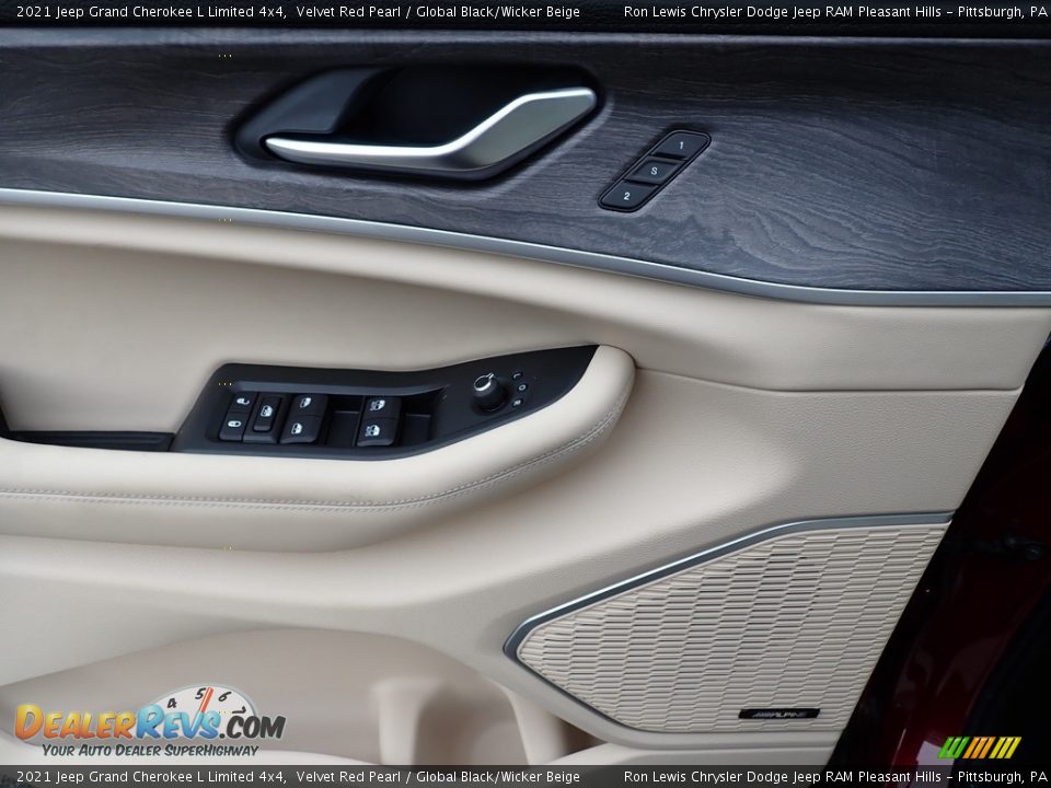2021 Jeep Grand Cherokee L Limited 4x4 Velvet Red Pearl / Global Black/Wicker Beige Photo #14