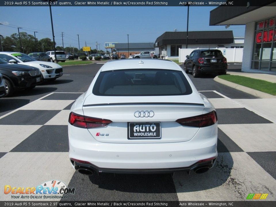 2019 Audi RS 5 Sportback 2.9T quattro Glacier White Metallic / Black w/Crescendo Red Stitching Photo #4