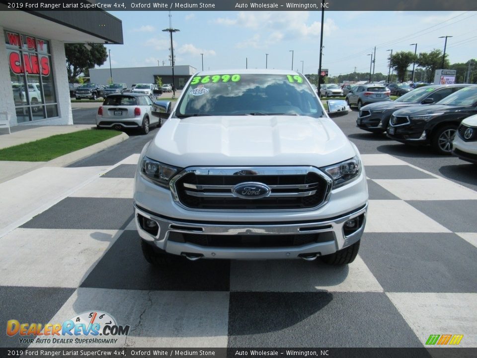 2019 Ford Ranger Lariat SuperCrew 4x4 Oxford White / Medium Stone Photo #2