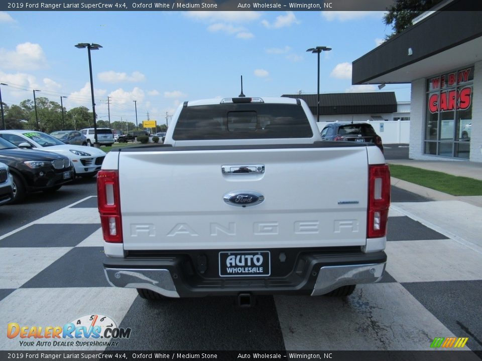 2019 Ford Ranger Lariat SuperCrew 4x4 Oxford White / Medium Stone Photo #4