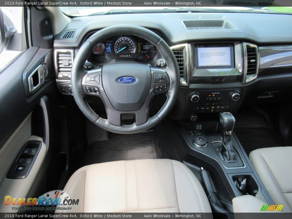 2019 Ford Ranger Lariat SuperCrew 4x4 Oxford White / Medium Stone Photo #15
