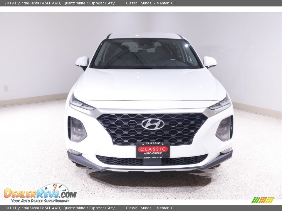 2019 Hyundai Santa Fe SEL AWD Quartz White / Espresso/Gray Photo #2