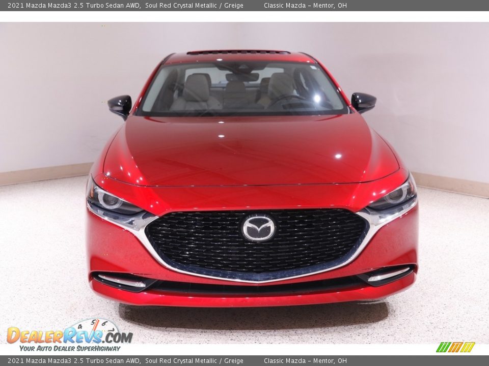 2021 Mazda Mazda3 2.5 Turbo Sedan AWD Soul Red Crystal Metallic / Greige Photo #2