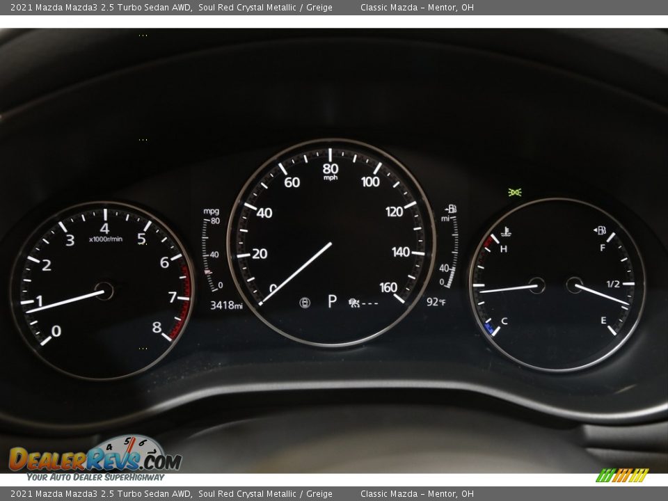 2021 Mazda Mazda3 2.5 Turbo Sedan AWD Soul Red Crystal Metallic / Greige Photo #8