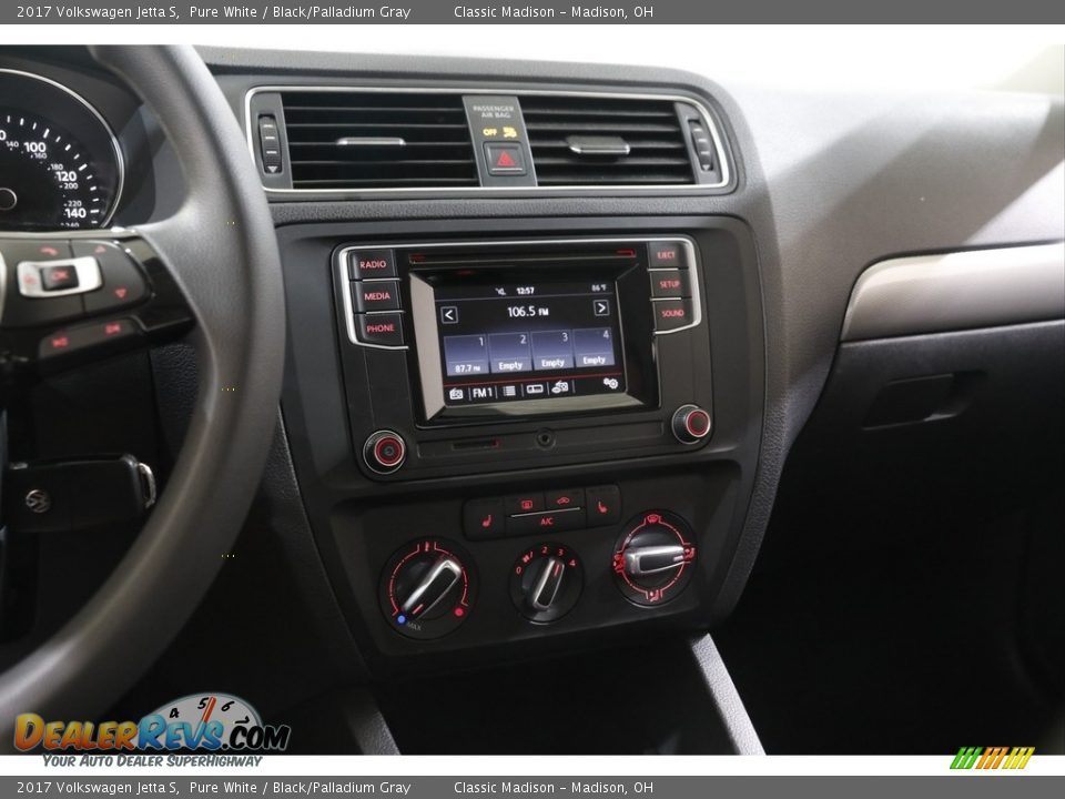 2017 Volkswagen Jetta S Pure White / Black/Palladium Gray Photo #9
